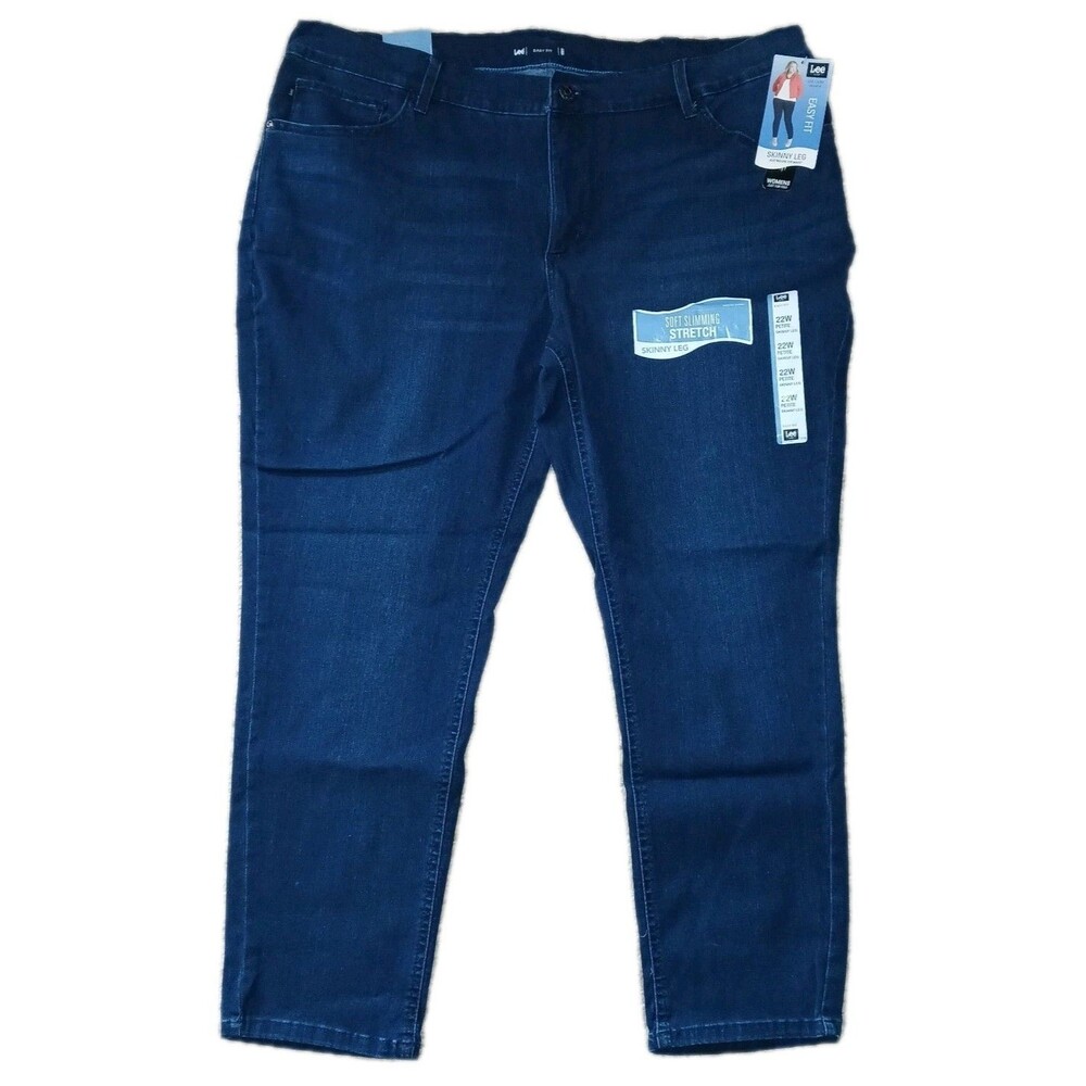 NWT LEE Womens 22WP Easy Fit Sloan Skinny Stretch Med Wash Zip Denim Blue Jeans